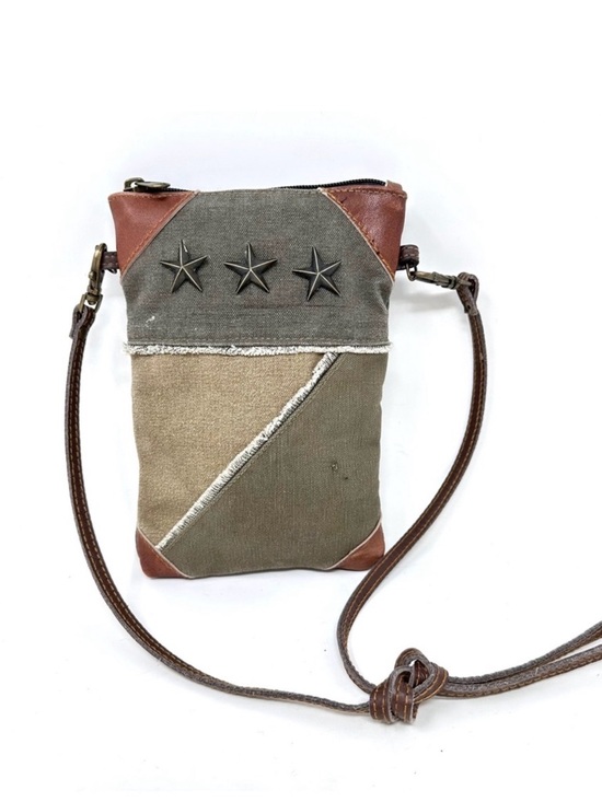Mona B Handbags - Mona B Mixed Canvas Small Crossbody‎